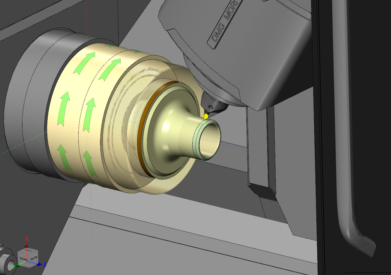 SolidCAM-Simulation mit Werkzeugweg und digitaler Fertigungsvorbereitung